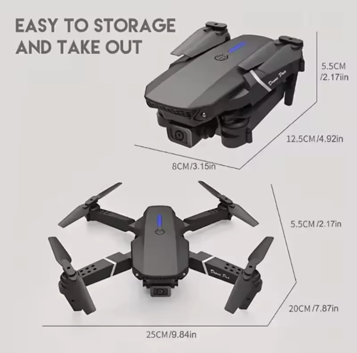 E88 Pro Foldable Quadcopter Drone - WIFI FPV, HD 4K Camera, Altitude Hold