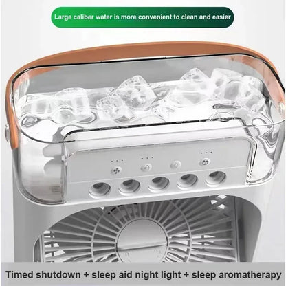 3 In 1 Fan AIr Conditioner Portable Household Small Air Cooler LED Night Lights Humidifier Air Adjustment Home Fans