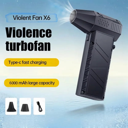 Violent Fan 200000RPM Powerful Air Blower Vacuum Dust Cleaner Type-C Charging Strong Winds 53m/s Brushless Turbo Jet Blower ﻿