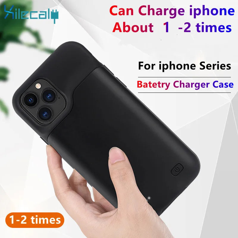 Чехол-аккумулятор Xilecaly для iPhone 15 Pro Max 13 14 Pro 12 Mini Power Bank, зарядный чехол для iPhone XS Max XR 7 8 Plus SE2 3