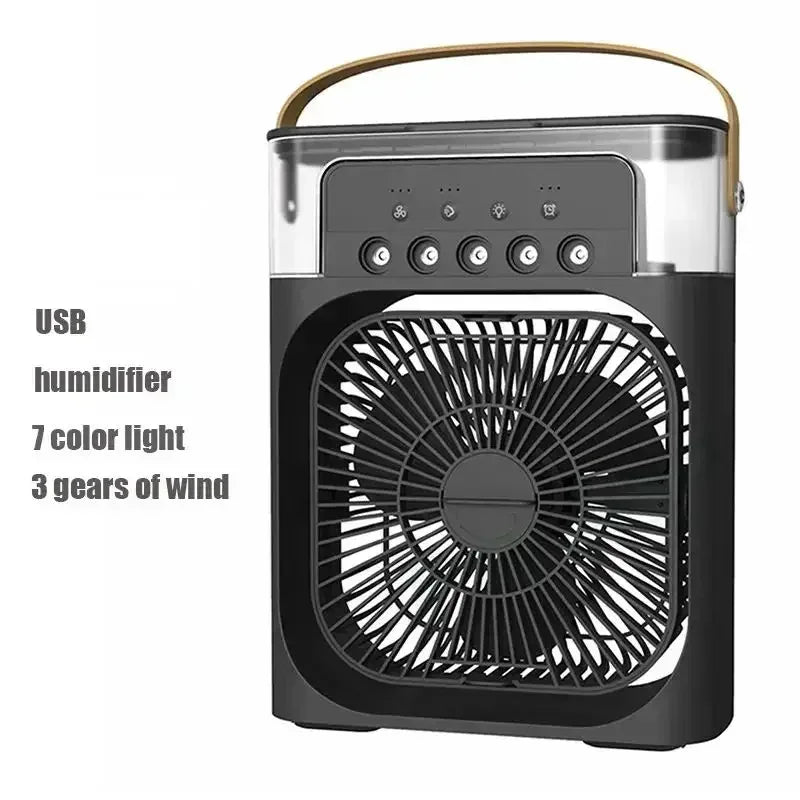 3 In 1 Fan AIr Conditioner Portable Household Small Air Cooler LED Night Lights Humidifier Air Adjustment Home Fans